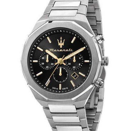 Orologio Maserati Stile Cronografo Quadrante Nero Quarzo R8873642010 100M Orologio da Uomo