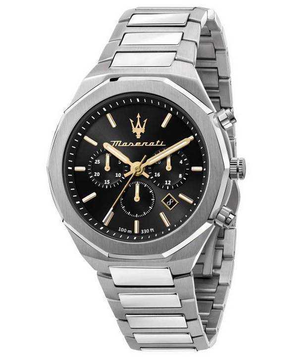 Orologio Maserati Stile Cronografo Quadrante Nero Quarzo R8873642010 100M Orologio da Uomo