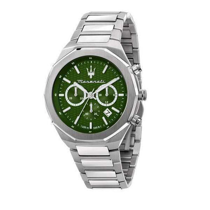 Orologio da uomo Maserati Stile Cronografo in acciaio inossidabile quadrante verde al quarzo R8873642011 100M