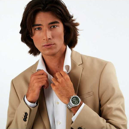 Orologio da uomo Maserati Stile Cronografo in acciaio inossidabile quadrante verde al quarzo R8873642011 100M