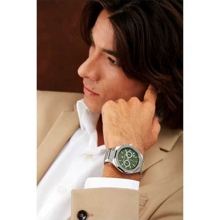Orologio da uomo Maserati Stile Cronografo in acciaio inossidabile quadrante verde al quarzo R8873642011 100M