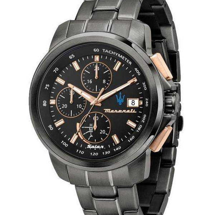 Orologio da uomo Maserati Successo cronografo acciaio inossidabile quadrante nero solare R8873645001