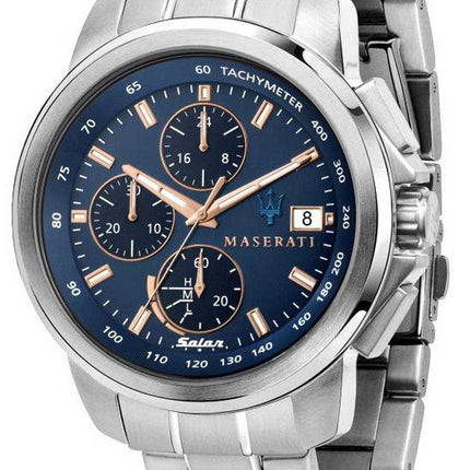 Orologio Maserati Successo cronografo quadrante blu in acciaio inossidabile solare R8873645004 da uomo