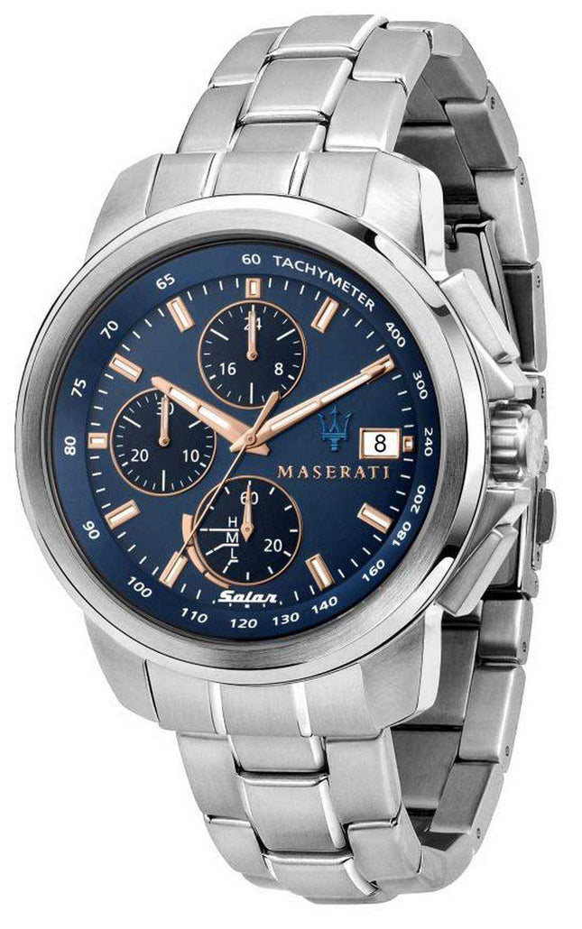Orologio Maserati Successo cronografo quadrante blu in acciaio inossidabile solare R8873645004 da uomo