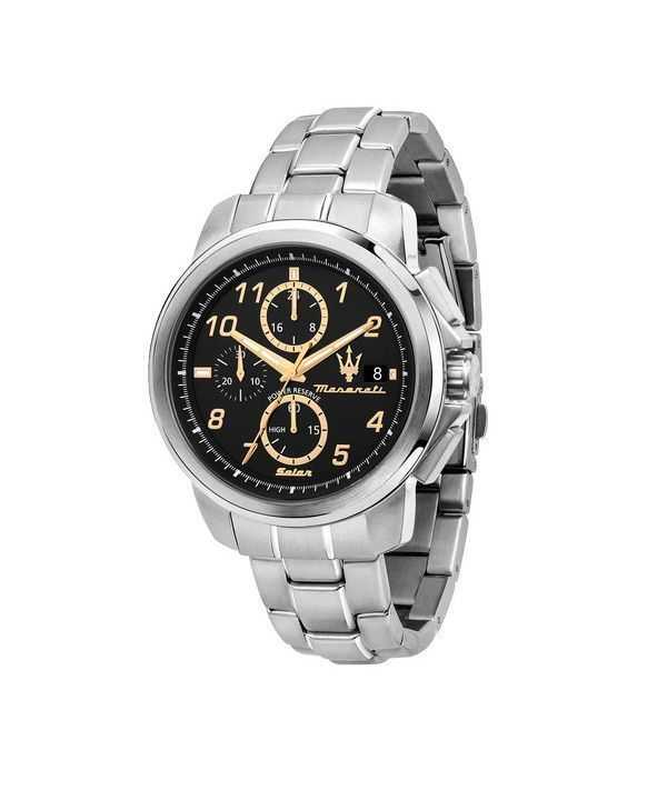 Orologio da uomo Maserati Successo in edizione limitata, cronografo in acciaio inossidabile con quadrante nero solare R887364500