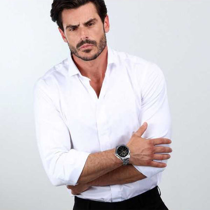 Orologio da uomo Maserati Successo in edizione limitata, cronografo in acciaio inossidabile con quadrante nero solare R887364500