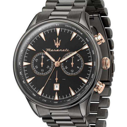 Orologio da uomo Maserati Tradizione cronografo in acciaio inossidabile quadrante nero al quarzo R8873646001 100M