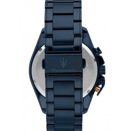 Orologio da uomo Maserati Traguardo cronografo acciaio inossidabile quadrante blu solare R8873649001 100M