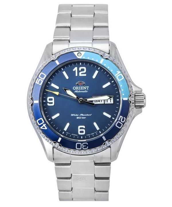 Orologio da uomo Orient Sports Kamasu Mako III in acciaio inossidabile quadrante blu automatico da sub RA-AA0818L19B 200M