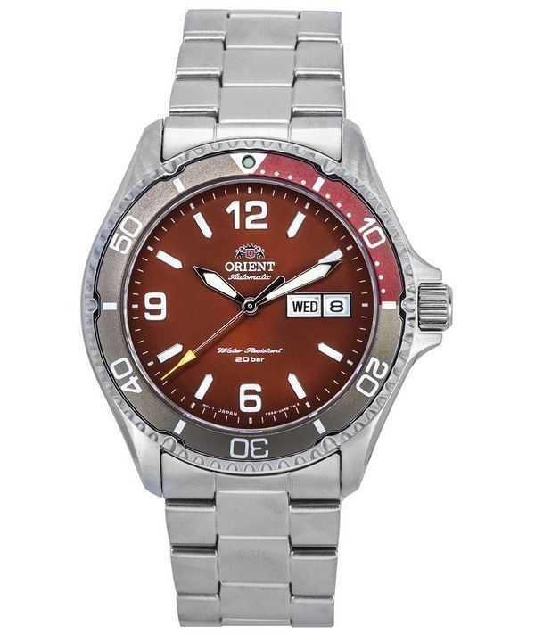 Orologio da uomo Orient Sports Kamasu Mako III in acciaio inossidabile con quadrante rosso, automatico, subacqueo RA-AA0820R19B