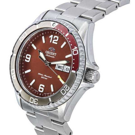 Orologio da uomo Orient Sports Kamasu Mako III in acciaio inossidabile con quadrante rosso, automatico, subacqueo RA-AA0820R19B