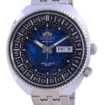 Orologio da uomo RA-AA0E03L19B 200M di Orient World Map Revival in acciaio inossidabile automatico da sub