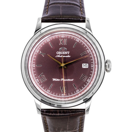 Orologio da uomo Orient Classic con cinturino in pelle e quadrante Bordeaux, automatico, RA-AC0026R