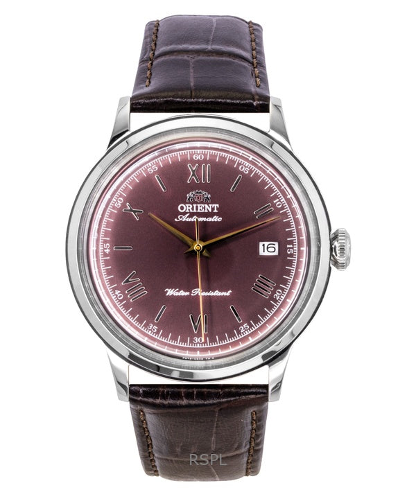 Orologio da uomo Orient Classic con cinturino in pelle e quadrante Bordeaux, automatico, RA-AC0026R