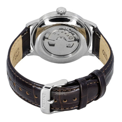 Orologio da uomo Orient Classic con cinturino in pelle e quadrante Bordeaux, automatico, RA-AC0026R