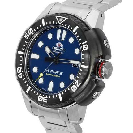 Orologio da uomo Orient M-Force AC0L sportivo in acciaio inossidabile con quadrante blu automatico da sub RA-AC0L07L00B 200M