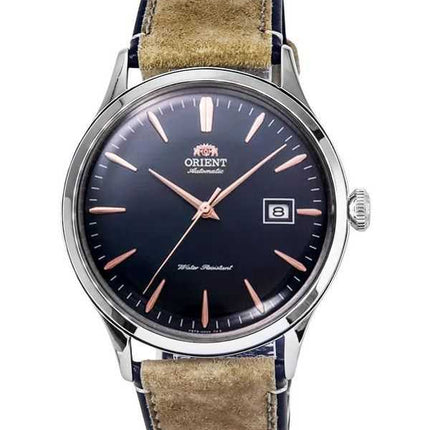 Orologio da uomo Orient Bambino versione 4 classico cinturino in pelle scamosciata quadrante blu navy automatico RA-AC0P02L10B