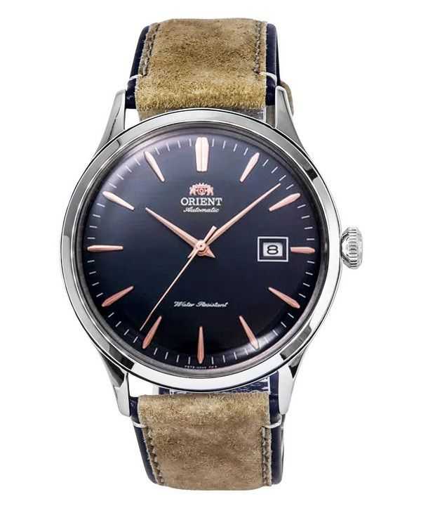 Orologio da uomo Orient Bambino versione 4 classico cinturino in pelle scamosciata quadrante blu navy automatico RA-AC0P02L10B
