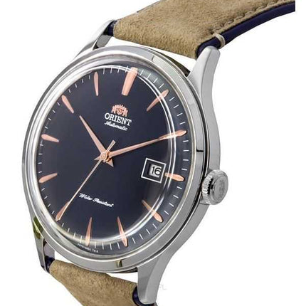 Orologio da uomo Orient Bambino versione 4 classico cinturino in pelle scamosciata quadrante blu navy automatico RA-AC0P02L10B