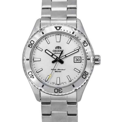 Orologio da uomo Orient Sports Mako in acciaio inossidabile con quadrante bianco, automatico, subacqueo RA-AC0Q03S10B RA-AC0Q03S