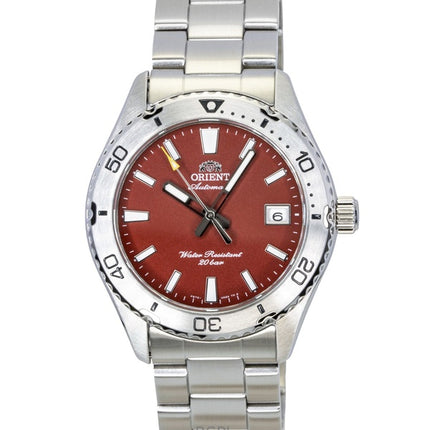 Orologio da uomo Orient Mako in acciaio inossidabile con quadrante rosso, automatico, subacqueo, RA-AC0Q09R, 200 m