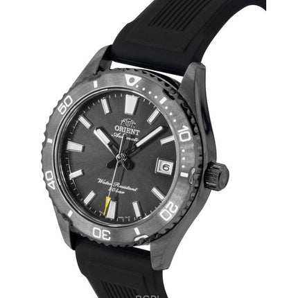 Orologio da uomo Orient Mako con cinturino in silicone e quadrante nero, automatico, subacqueo, RA-AC0Q10N, 200 m