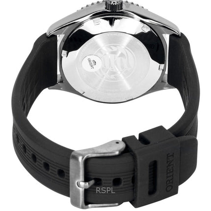 Orologio da uomo Orient Mako con cinturino in silicone e quadrante nero, automatico, subacqueo, RA-AC0Q10N, 200 m