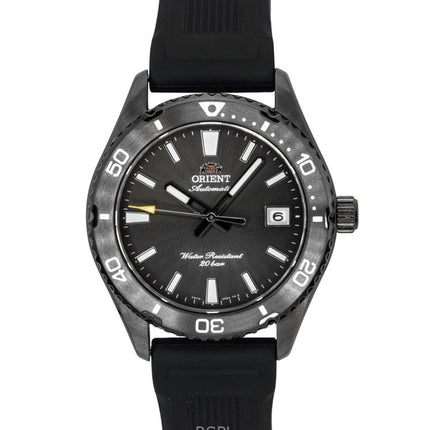 Orologio da uomo Orient Mako con cinturino in silicone e quadrante nero, automatico, subacqueo, RA-AC0Q10N, 200 m