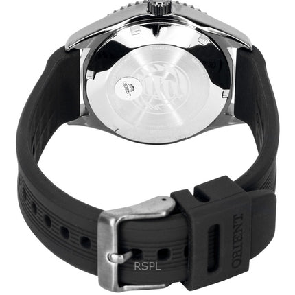 Orologio da uomo Orient Mako con cinturino in silicone e quadrante nero, automatico, subacqueo, RA-AC0Q10N, 200 m
