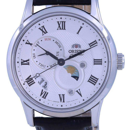 Orologio da uomo Orient Classic Sun And Moon quadrante bianco automatico RA-AK0008S10B RA-AK0008S30B