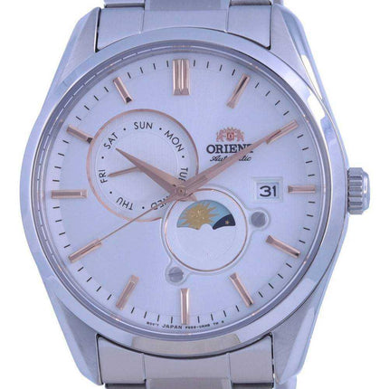 Orologio da uomo Orient Classic Sun & Moon con quadrante argentato automatico RA-AK0306S10B