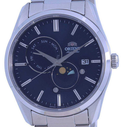 Orologio da uomo Orient Sun & Moon quadrante blu automatico in acciaio inossidabile RA-AK0308L00C