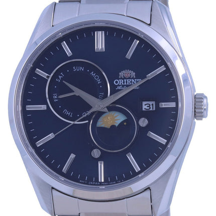 Orologio da uomo Orient Contemporary Sun & Moon quadrante blu automatico RA-AK0308L10B RA-AK0308L30B