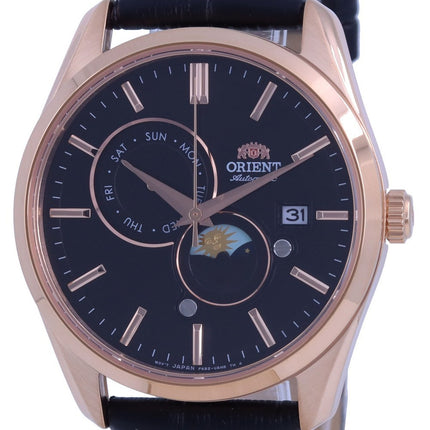 Orologio da uomo Orient Classic Sun & Moon Gen quadrante nero automatico RA-AK0309B10B