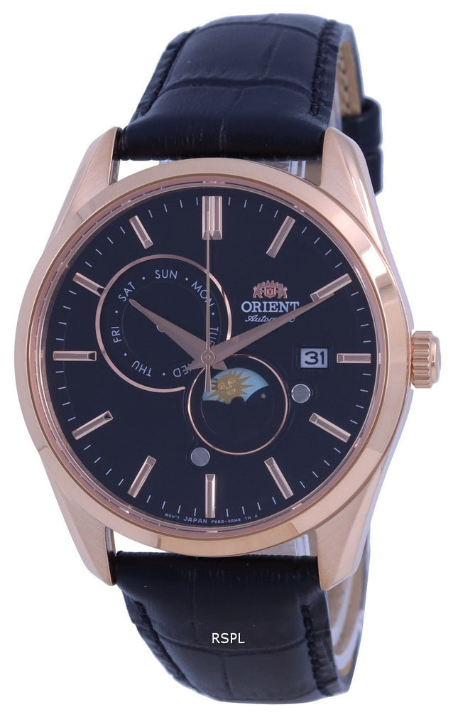Orologio da uomo Orient Classic Sun & Moon Gen quadrante nero automatico RA-AK0309B10B