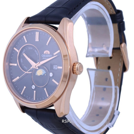 Orologio da uomo Orient Classic Sun & Moon Gen quadrante nero automatico RA-AK0309B10B