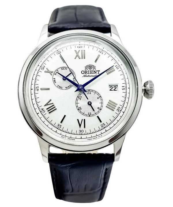 Orologio da uomo Orient Bambino versione 8 classico cinturino in pelle quadrante bianco automatico RA-AK0701S10B RA-AK0701S30B