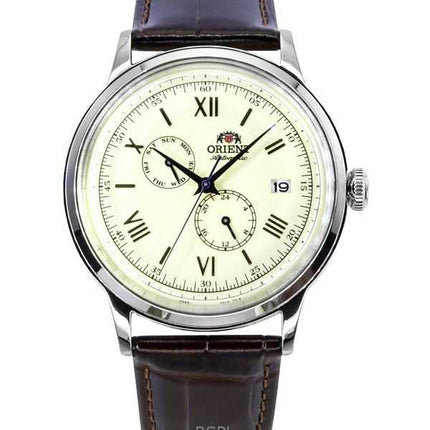 Orologio da uomo Orient Classic Bambino versione 8 cinturino in pelle quadrante beige automatico RA-AK0702Y