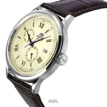 Orologio da uomo Orient Classic Bambino versione 8 cinturino in pelle quadrante beige automatico RA-AK0702Y