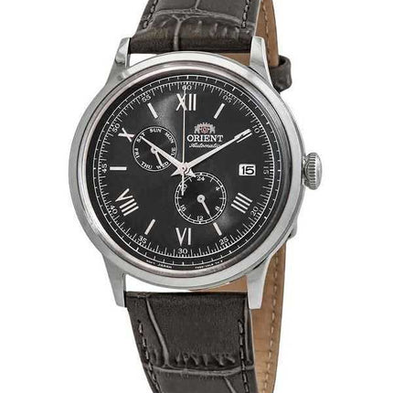 Orologio da uomo Orient Bambino versione 8 classico cinturino in pelle quadrante grigio automatico RA-AK0704N10B