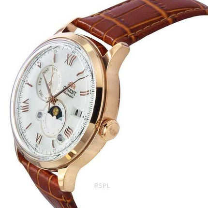 Orologio da uomo Orient Bambino versione 9 classico con cinturino in pelle, quadrante bianco, automatico, RA-AK0801S00C, con fas