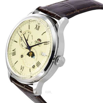 Orologio da uomo Orient Bambino versione 9 con sole e fasi lunari e quadrante champagne automatico RA-AK0803Y10B RA-AK0803Y30B