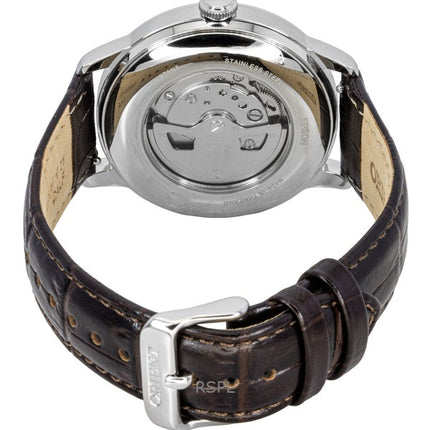 Orologio da uomo Orient Classic Sun and Moon con cinturino in pelle e quadrante Bordeaux, automatico RA-AK0807R