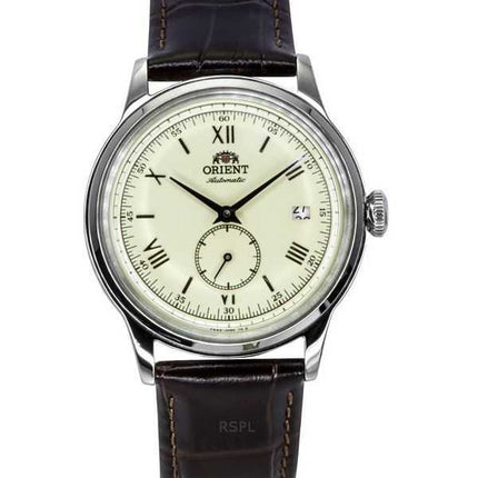 Orologio da uomo Orient Classic Bambino Version 2 Small Seconds cinturino in pelle marrone quadrante champagne automatico RA-AP0