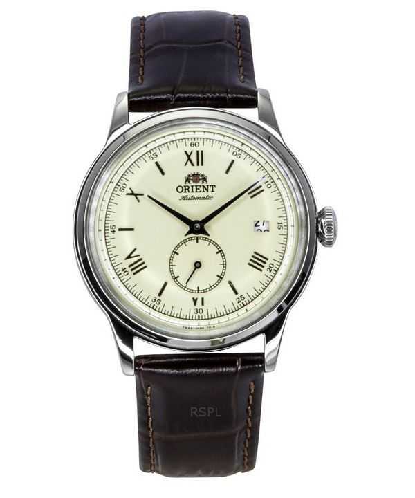 Orologio da uomo Orient Classic Bambino Version 2 Small Seconds cinturino in pelle marrone quadrante champagne automatico RA-AP0
