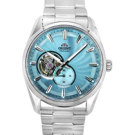 Orologio da uomo Orient Classic Contemporary in acciaio inossidabile con quadrante a cuore aperto azzurro chiaro automatico RA-A