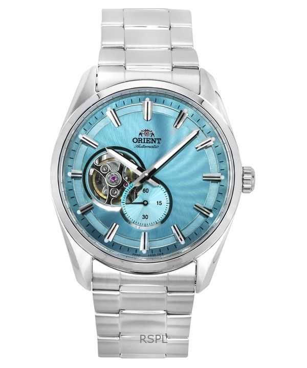 Orologio da uomo Orient Classic Contemporary in acciaio inossidabile con quadrante a cuore aperto azzurro chiaro automatico RA-A