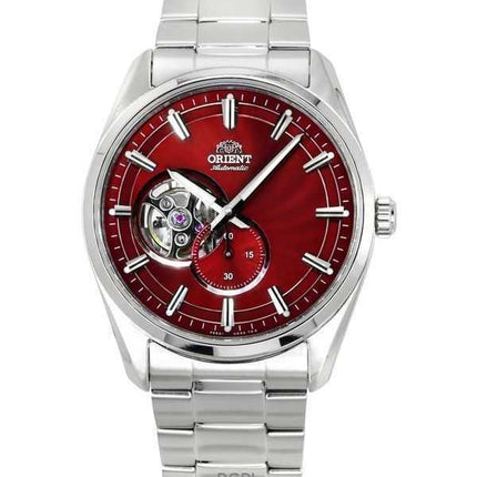 Orologio da uomo Orient Classic Contemporary in acciaio inossidabile con quadrante rosso a cuore aperto automatico RA-AR0010R