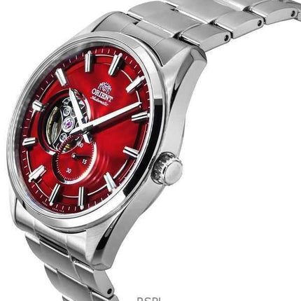 Orologio da uomo Orient Classic Contemporary in acciaio inossidabile con quadrante rosso a cuore aperto automatico RA-AR0010R