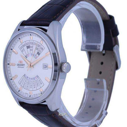 Orologio da uomo Orient Multi Year Calendar quadrante bianco in pelle automatico RA-BA0005S10B RA-BA0005S30B